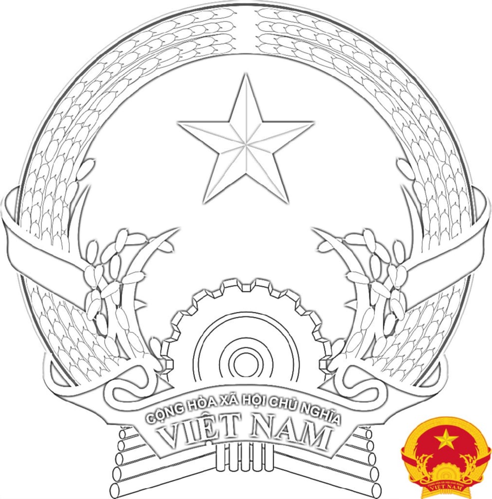 Escudo de Vietnam para colorear