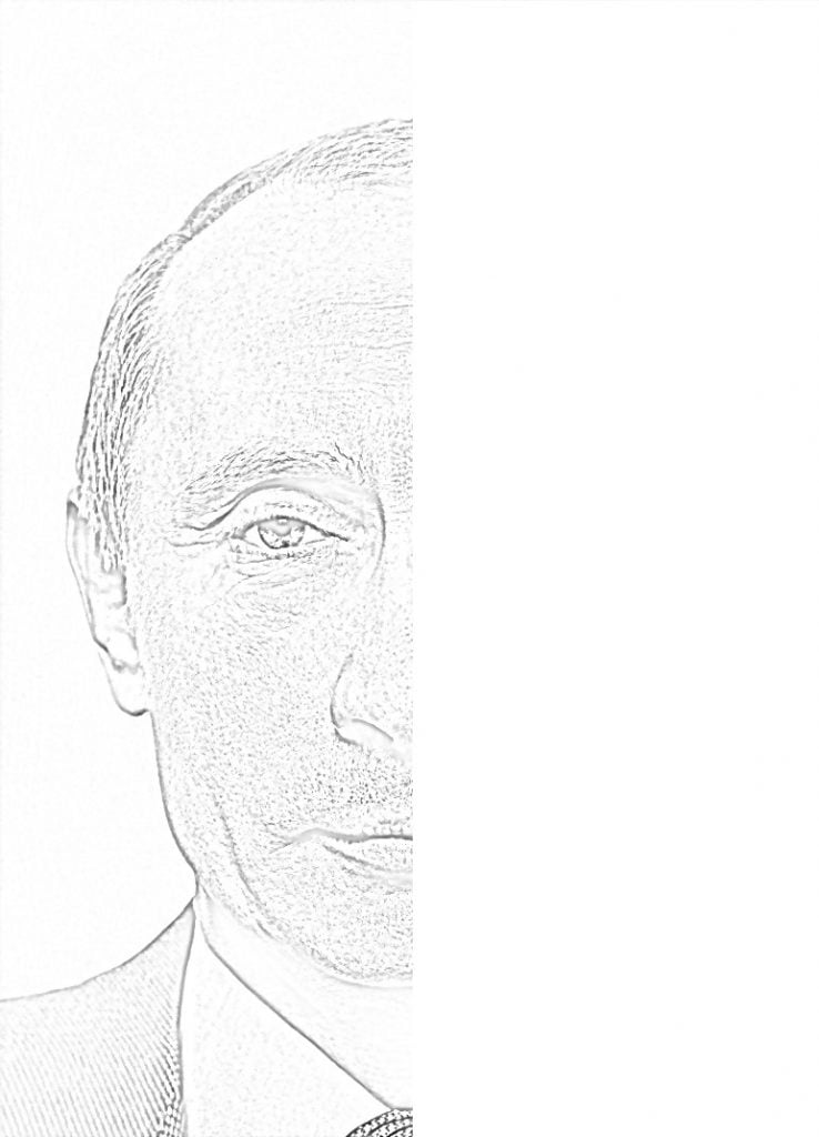 Teken het gezicht van Vladimir Poetin