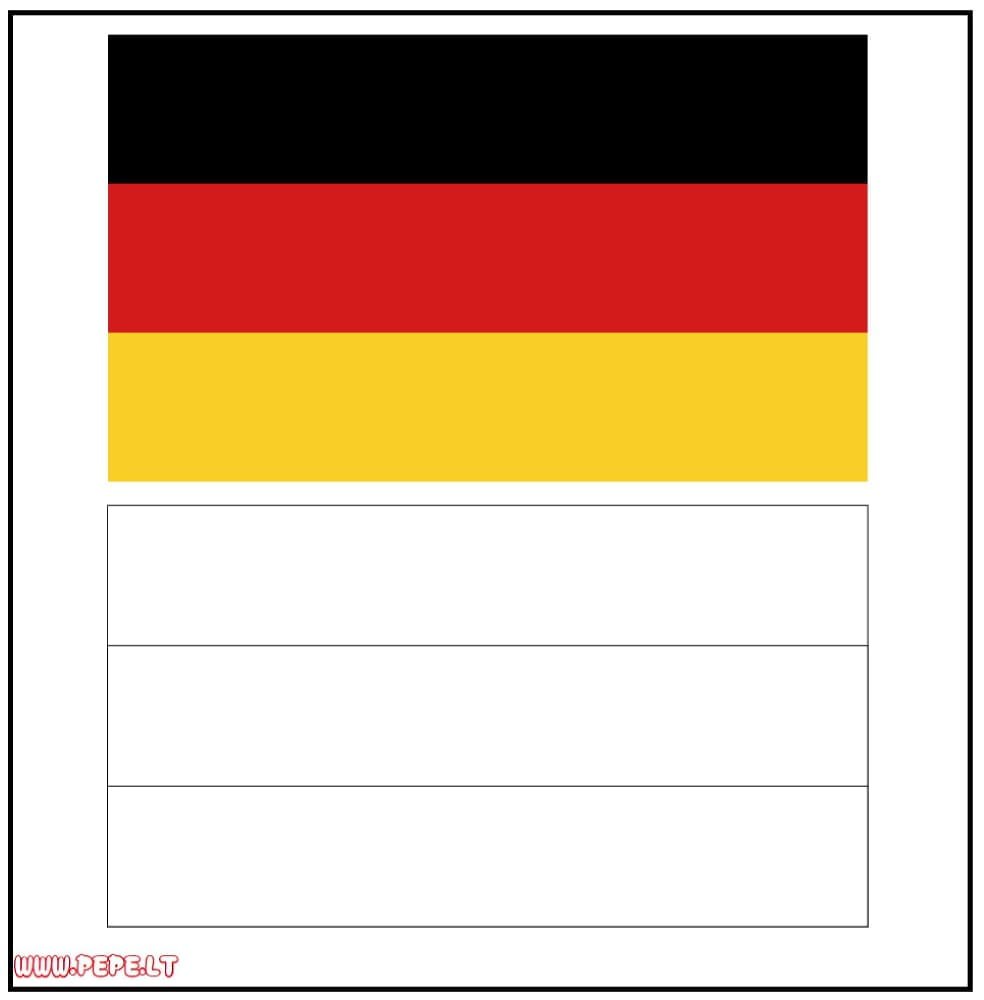 Vokietijos vėliava spalvinimui