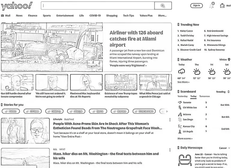 Розмальовка порталу Yahoo