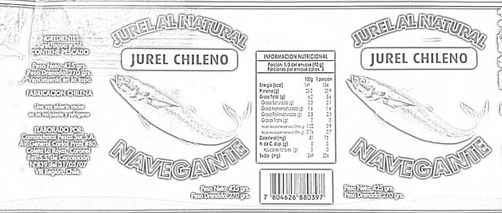 Žuvies konservai etiketė spalvinti
